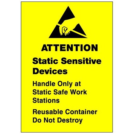 Bsc Preferred 1-3/4 x 2-1/2'' - ''Static Sensitive Devices'' Labels, Style 1, 500PK BUY00016361